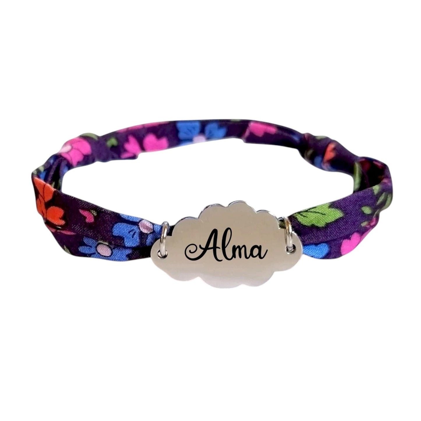 Bracelet liberty personnalisé cordon Capel Floret - Nemeti Bijoux