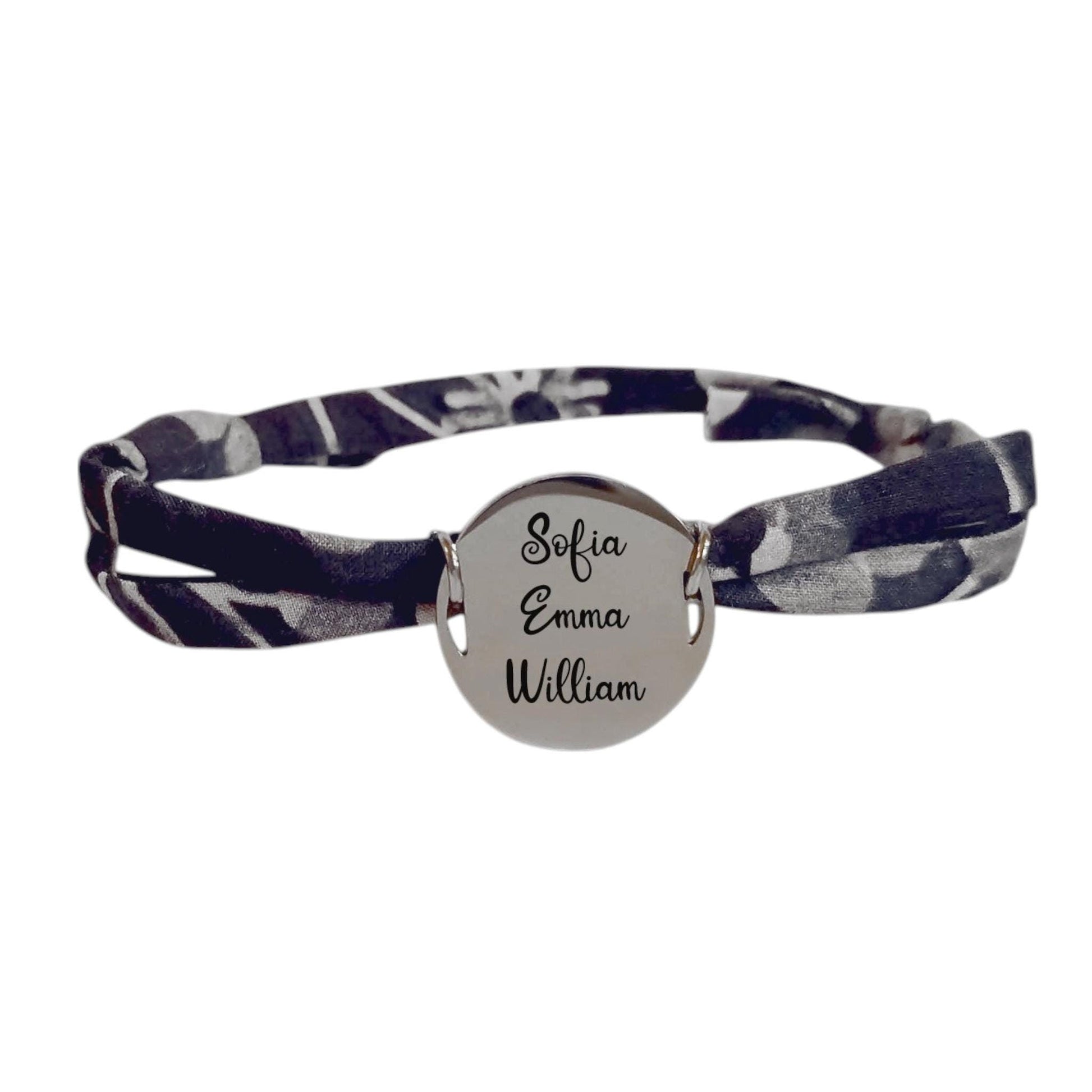 Bracelet liberty personnalisé cordon mitsi mix bleu nuit - Nemeti Bijoux