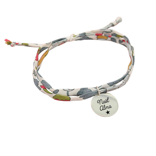 Bracelet liberty personnalisé cordon Besty porcelaine - Nemeti Bijoux