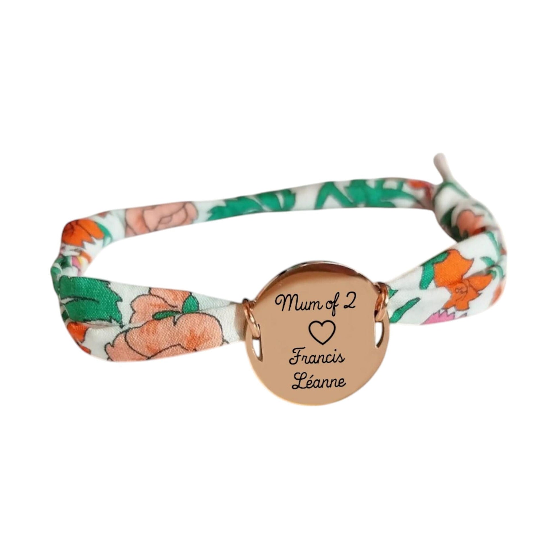 Bracelet liberty personnalisé cordon Pipkin Meadow - Nemeti Bijoux