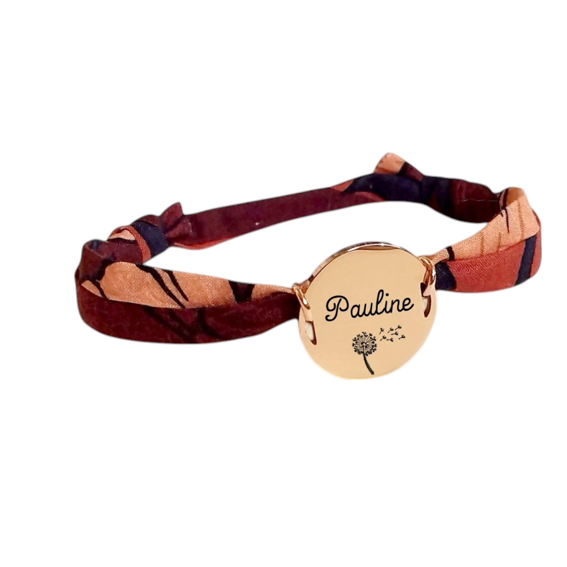 Bracelet liberty personnalisé cordon Butterfield Poppy - Nemeti Bijoux