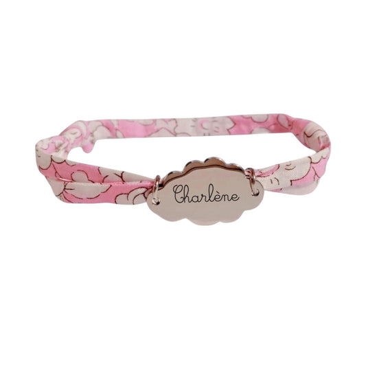 Bracelet liberty personnalisé cordon Betsy Boo rose - Nemeti Bijoux