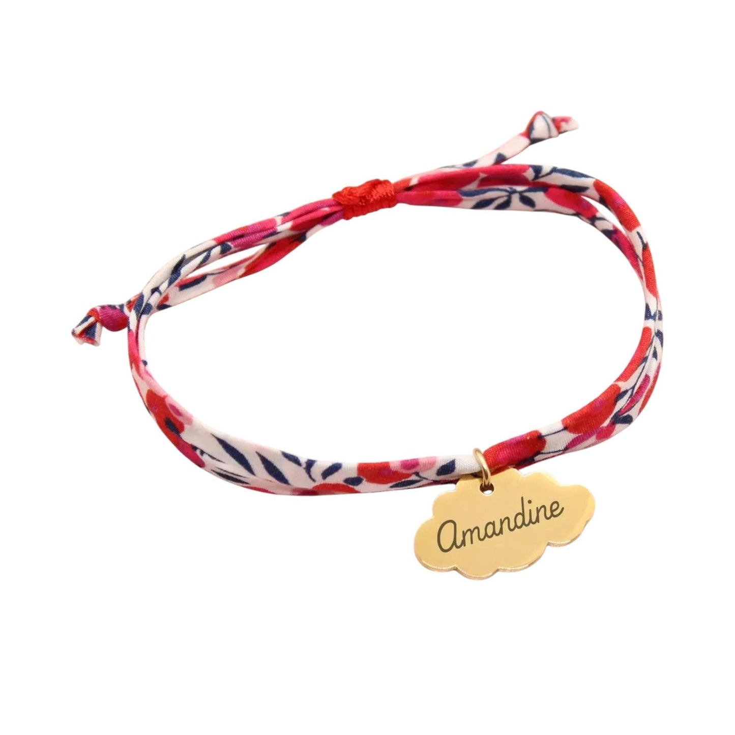 Bracelet liberty personnalisé cordon wiltshire rouge - Nemeti Bijoux