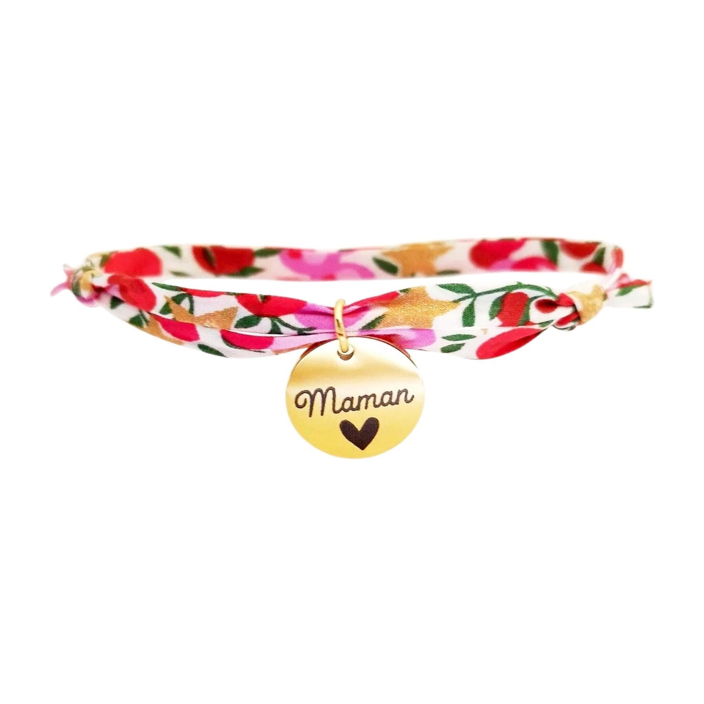 Bracelet liberty personnalisé cordon Wiltshire stars rose - Nemeti Bijoux