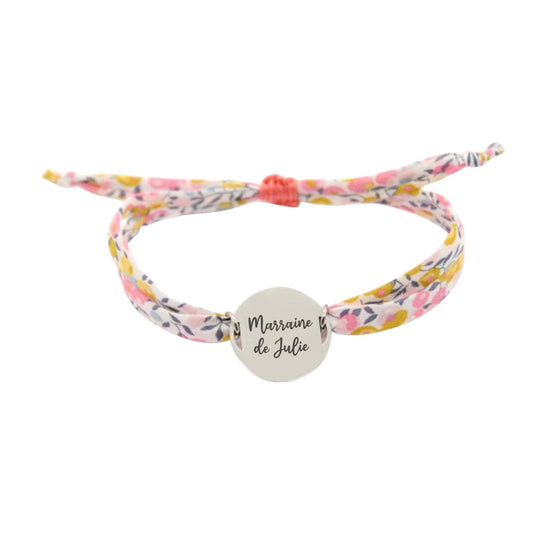 Bracelet liberty personnalisé cordon Wiltshire bud aurore - Nemeti Bijoux