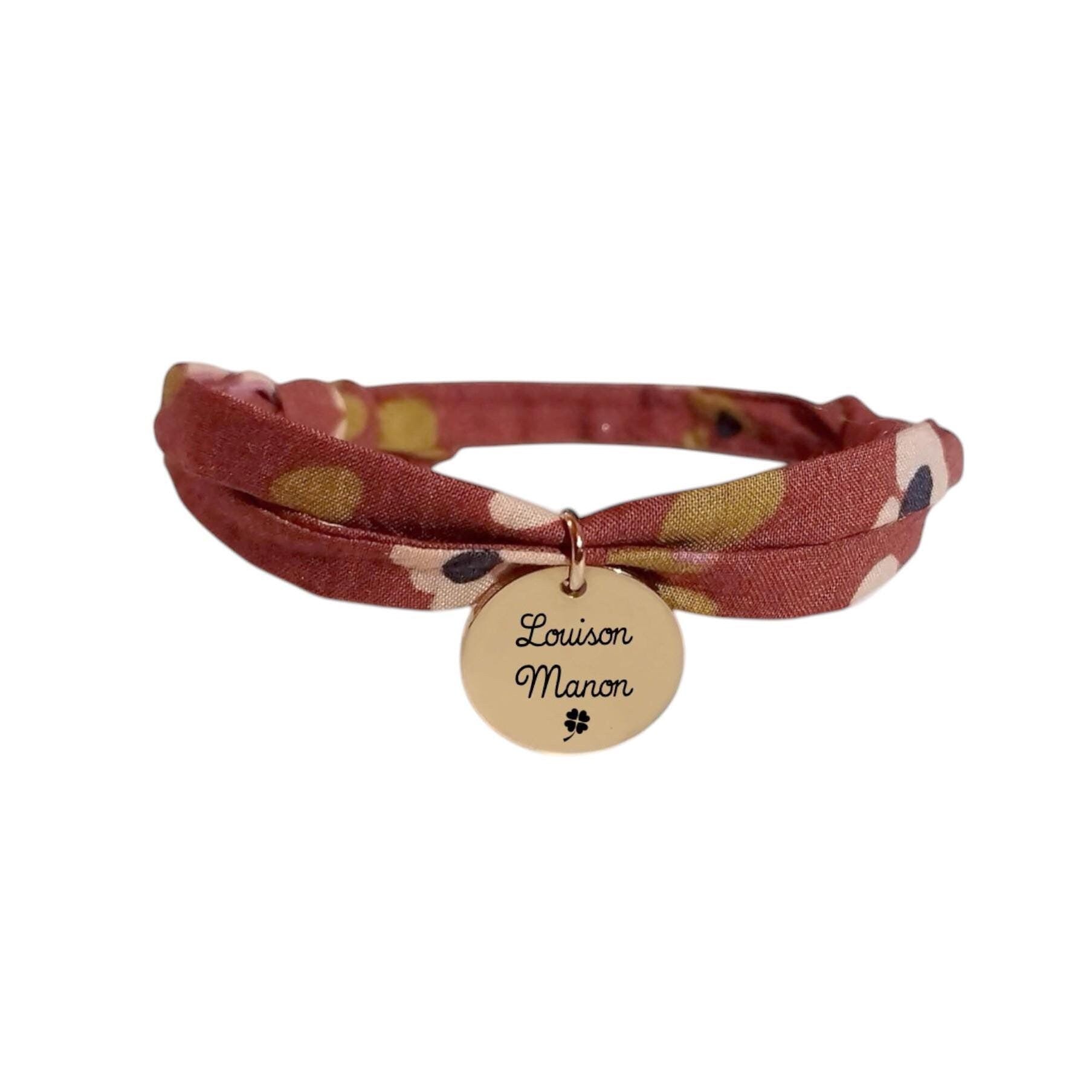 Bracelet liberty personnalisé cordon Lyad marron - Nemeti Bijoux