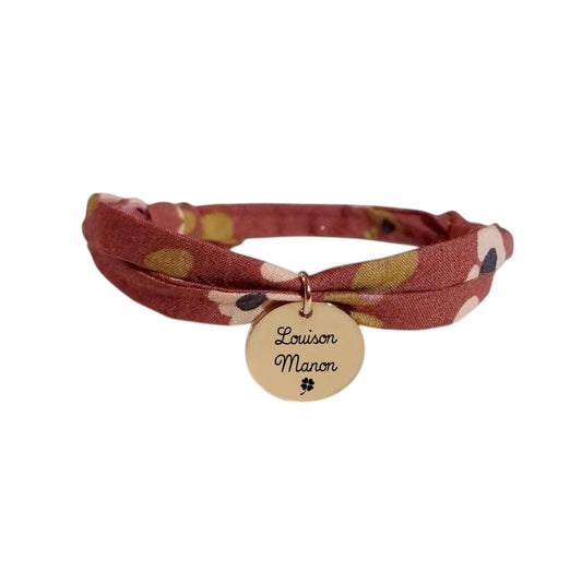 Bracelet liberty personnalisé cordon Lyad marron - Nemeti Bijoux