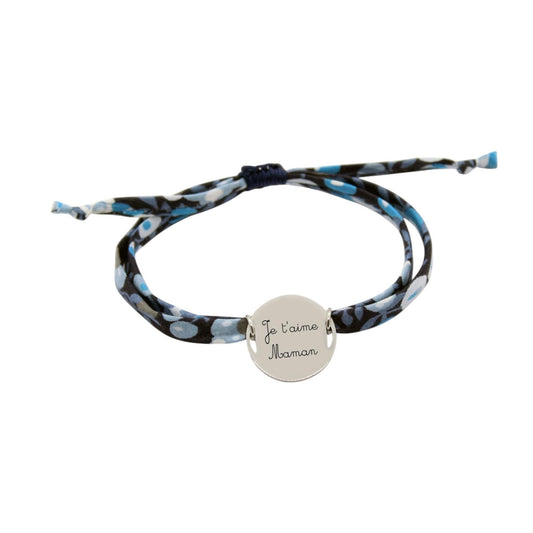 Bracelet liberty personnalisé cordon Wiltshire bleu - Nemeti Bijoux