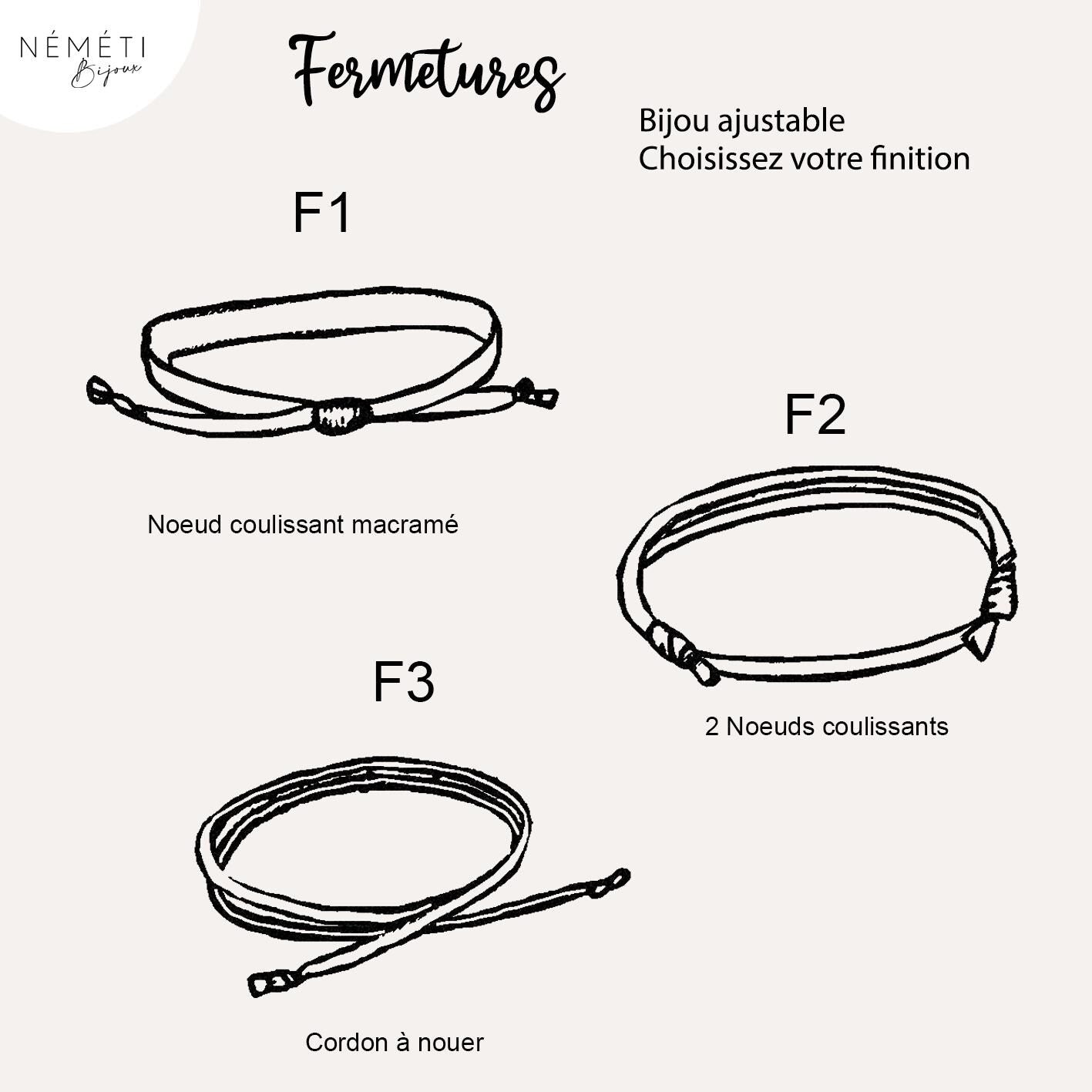 Bracelet liberty personnalisé cordon Bridgerton Bouquet Parade A - Nemeti Bijoux