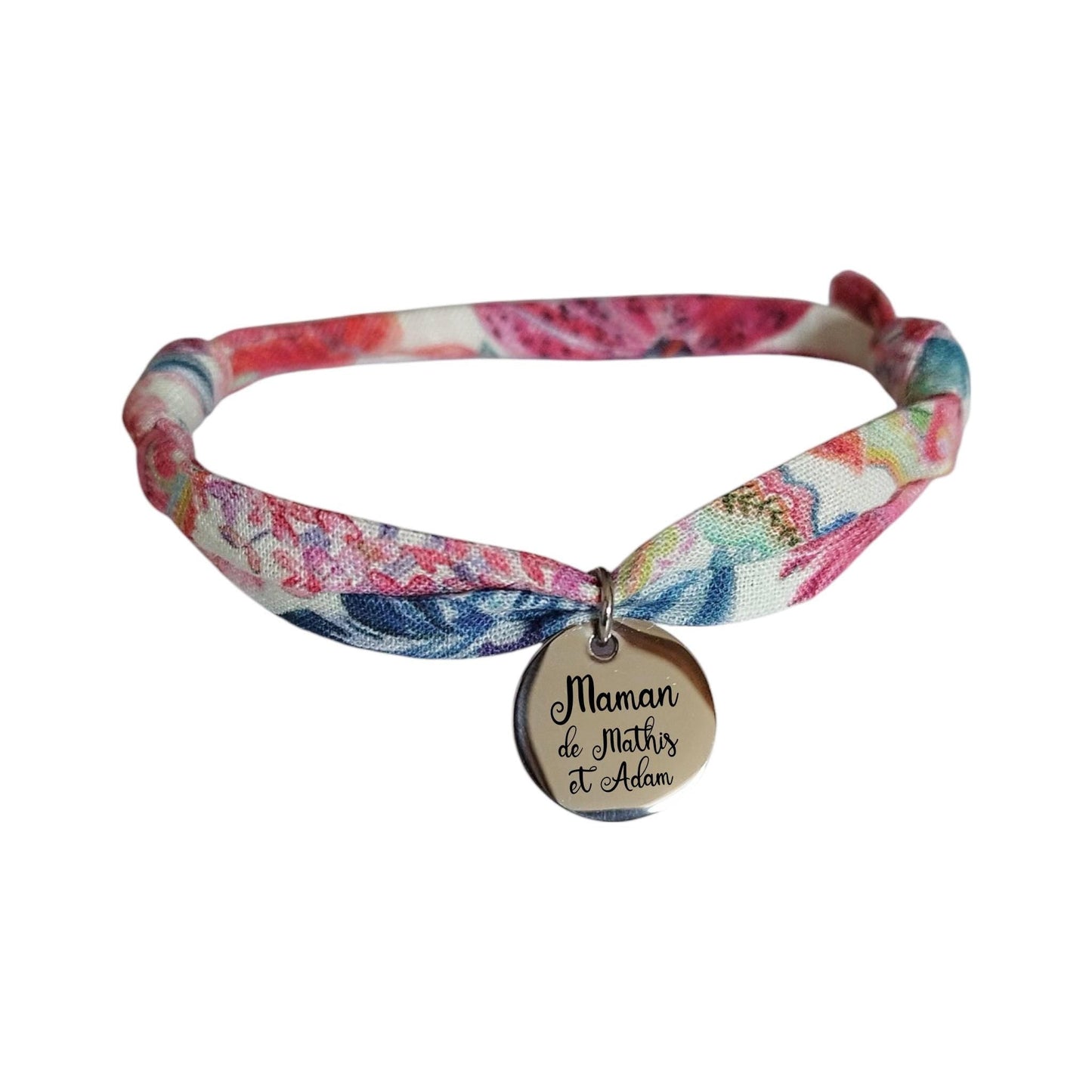 Bracelet liberty personnalisé cordon Augusta Linen Wonder Garden - Nemeti Bijoux