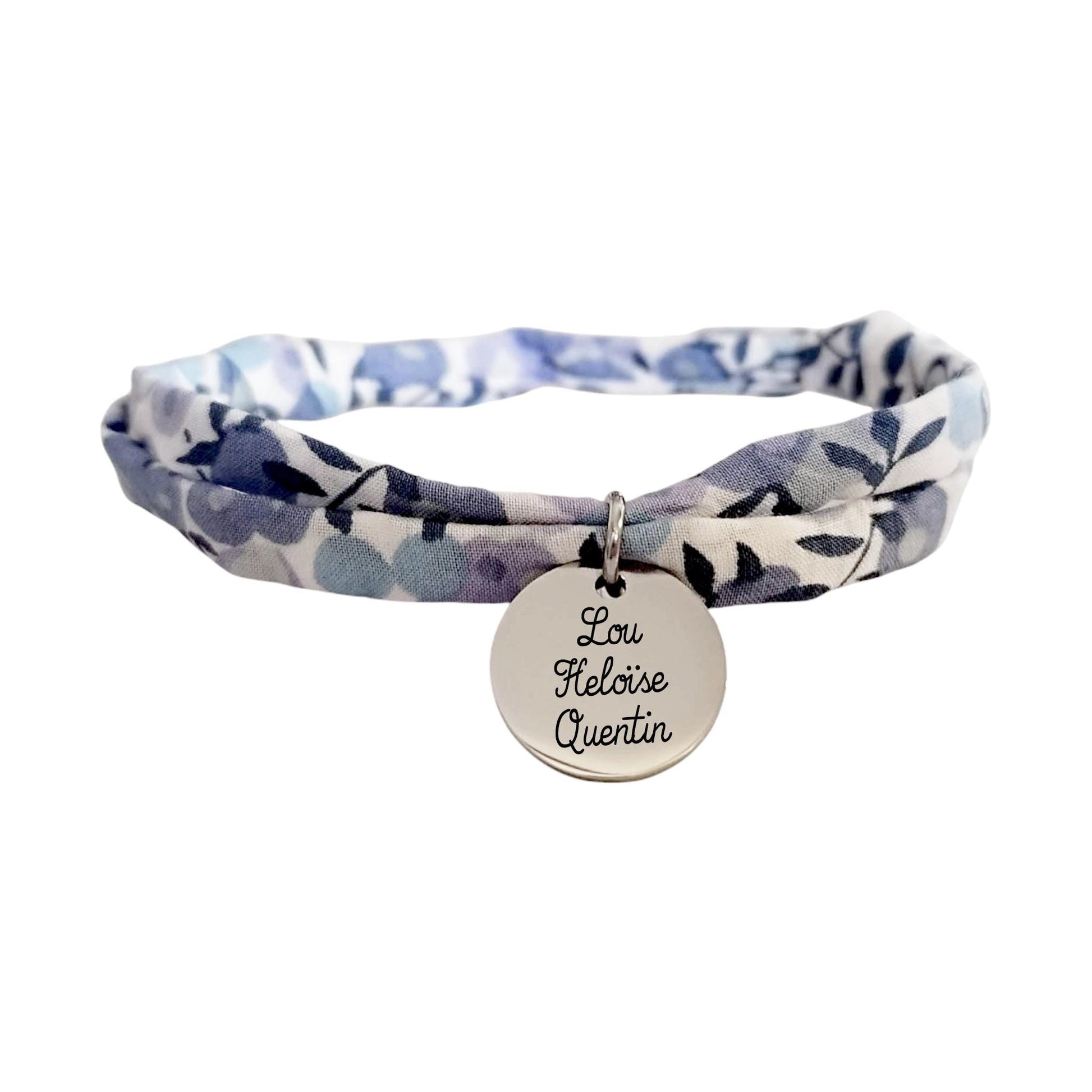 Bracelet liberty personnalisé cordon Wiltshire Lavande douce - Nemeti Bijoux