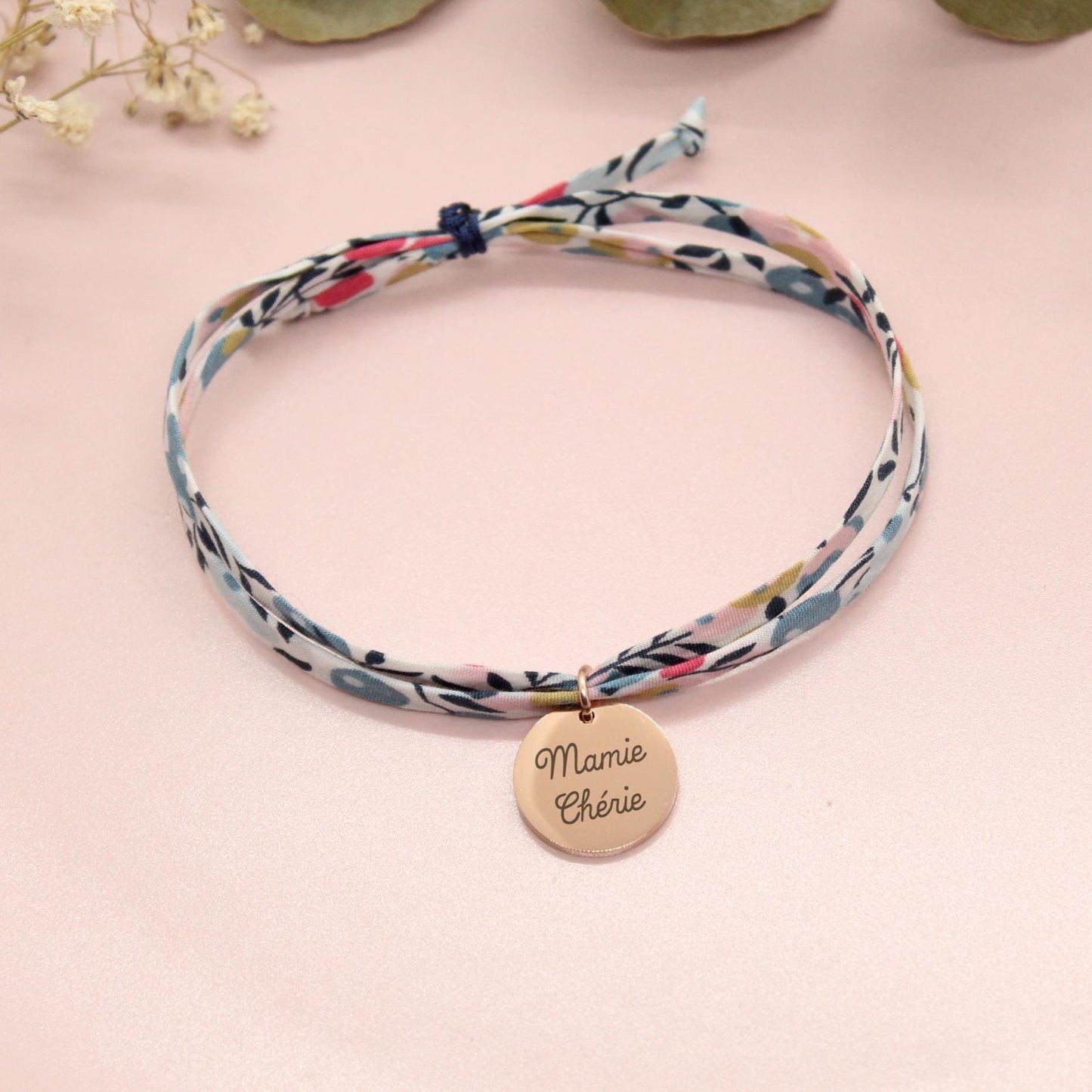 Bracelet liberty personnalisé cordon wiltshire porcelaine - Nemeti Bijoux