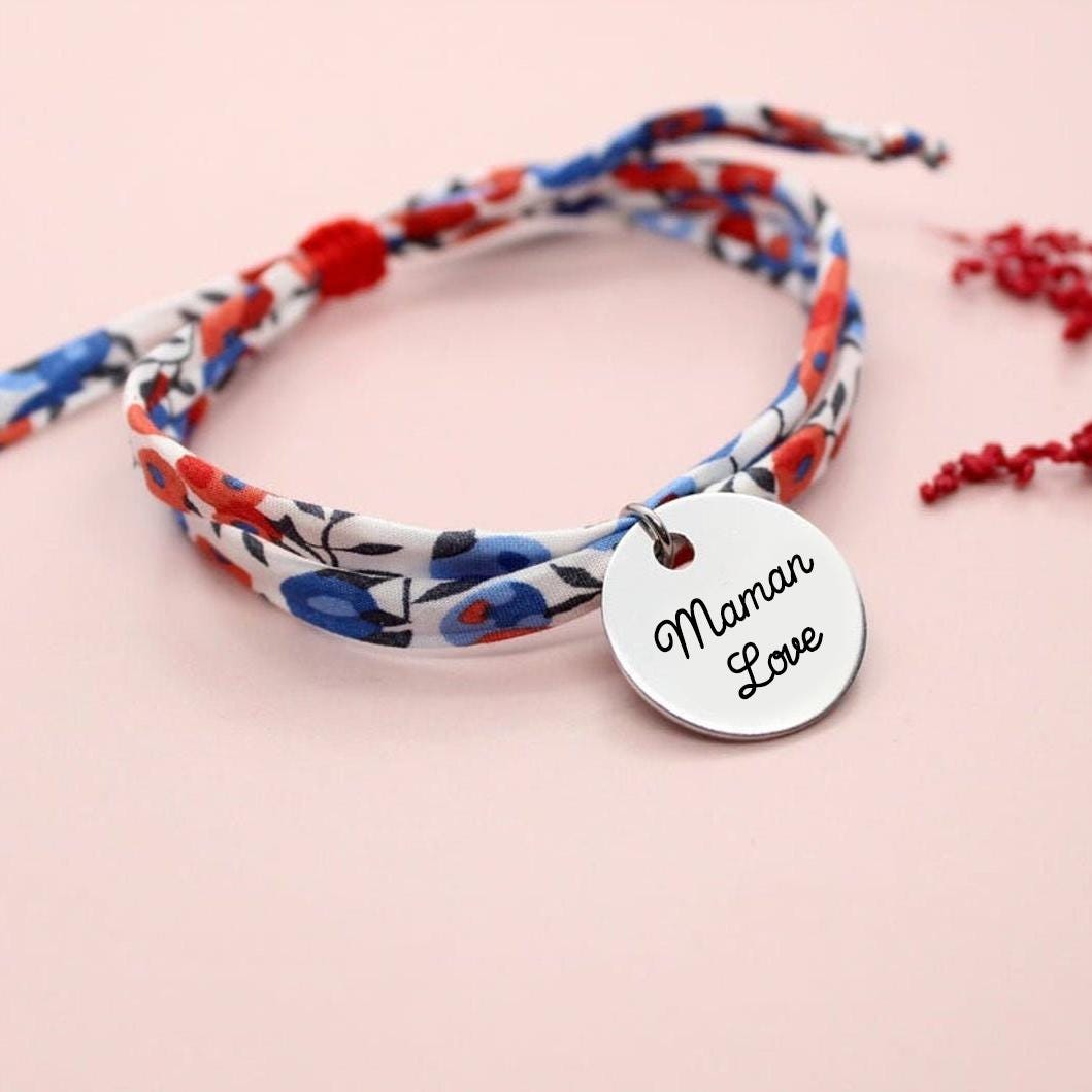 Bracelet liberty personnalisé cordon Wiltshire Marianne - Nemeti Bijoux