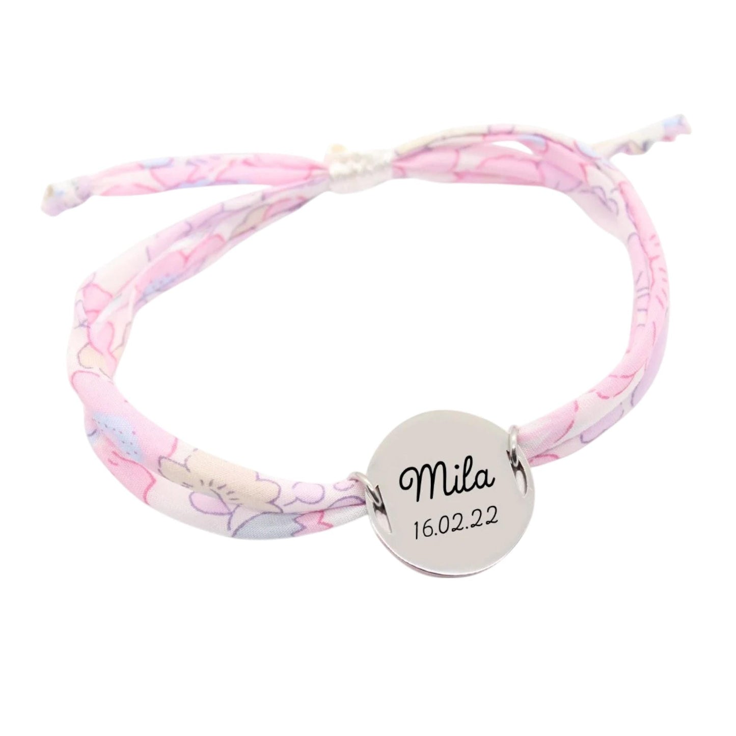 Bracelet liberty personnalisé cordon Betsy rose buvard - Nemeti Bijoux