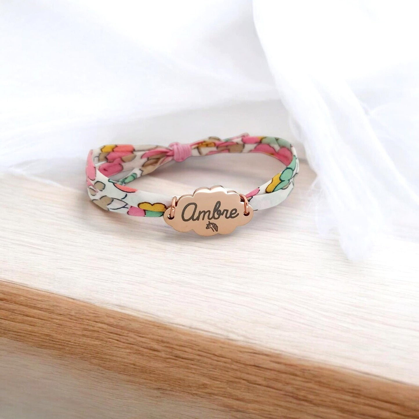 Bracelet liberty personnalisé cordon Besty cupcake - Nemeti Bijoux