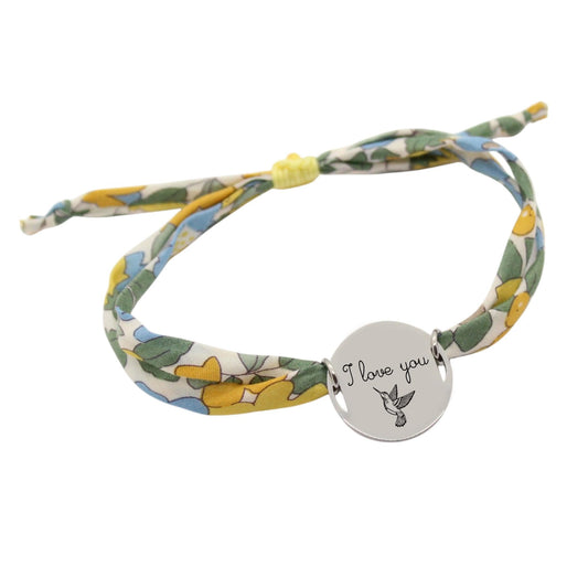 Bracelet liberty personnalisé cordon Betsy Berry bergamote - Nemeti Bijoux