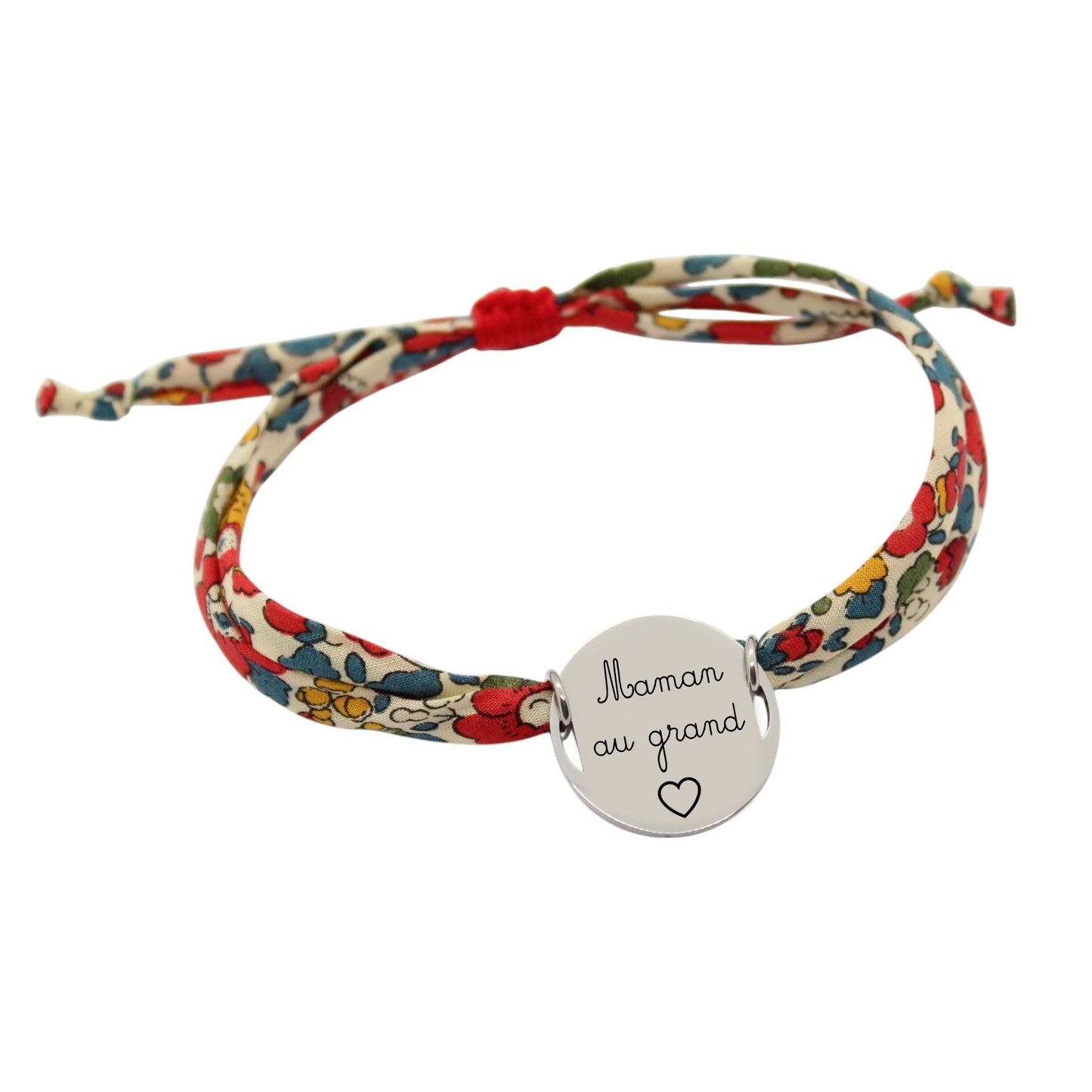 Bracelet liberty personnalisé cordon Betsy Ann Rouge Garance - Nemeti Bijoux
