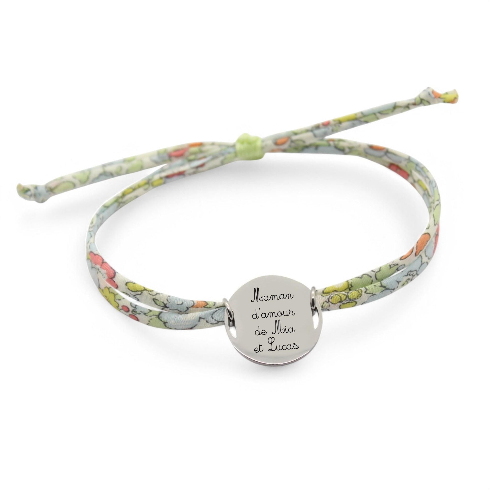 Bracelet liberty personnalisé cordon Betsy Ann Baby blue - Nemeti Bijoux
