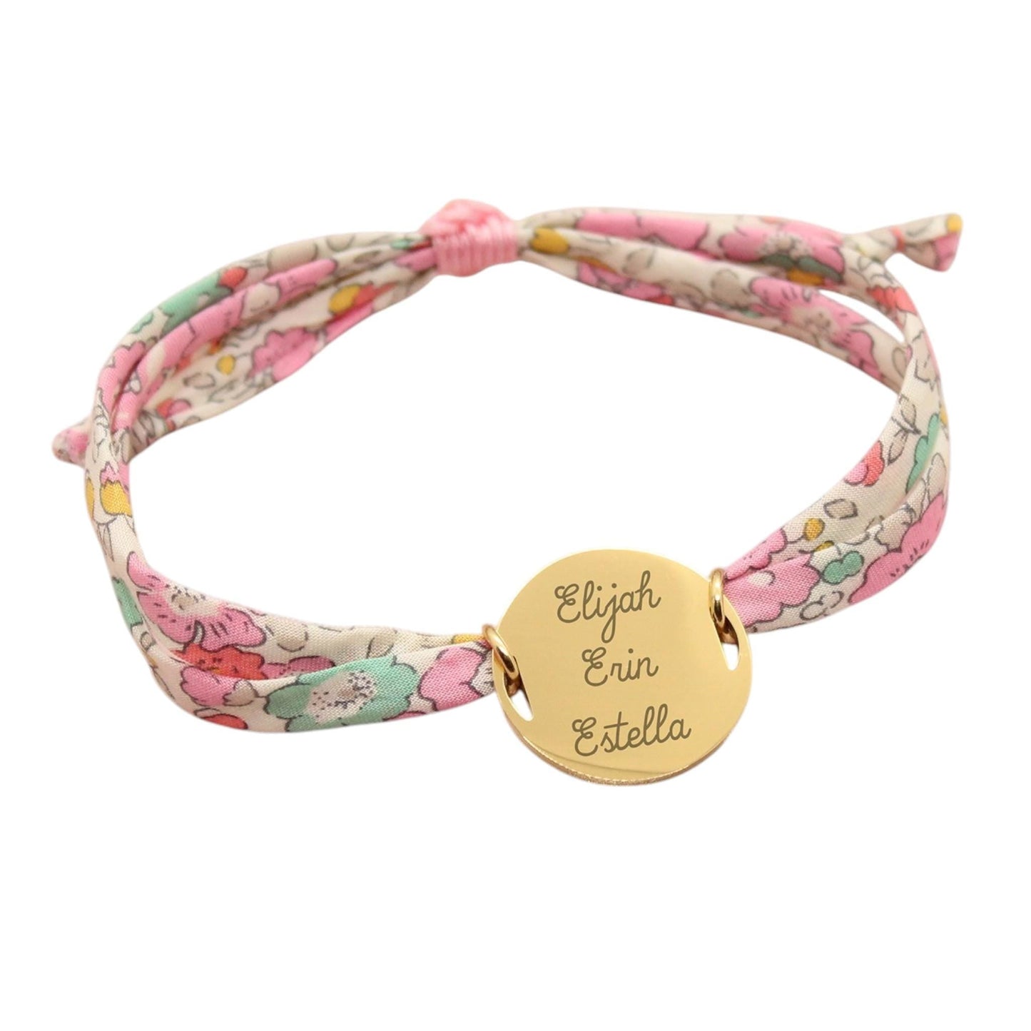 Bracelet liberty personnalisé cordon Betsy Ann Sweet pink - Nemeti Bijoux