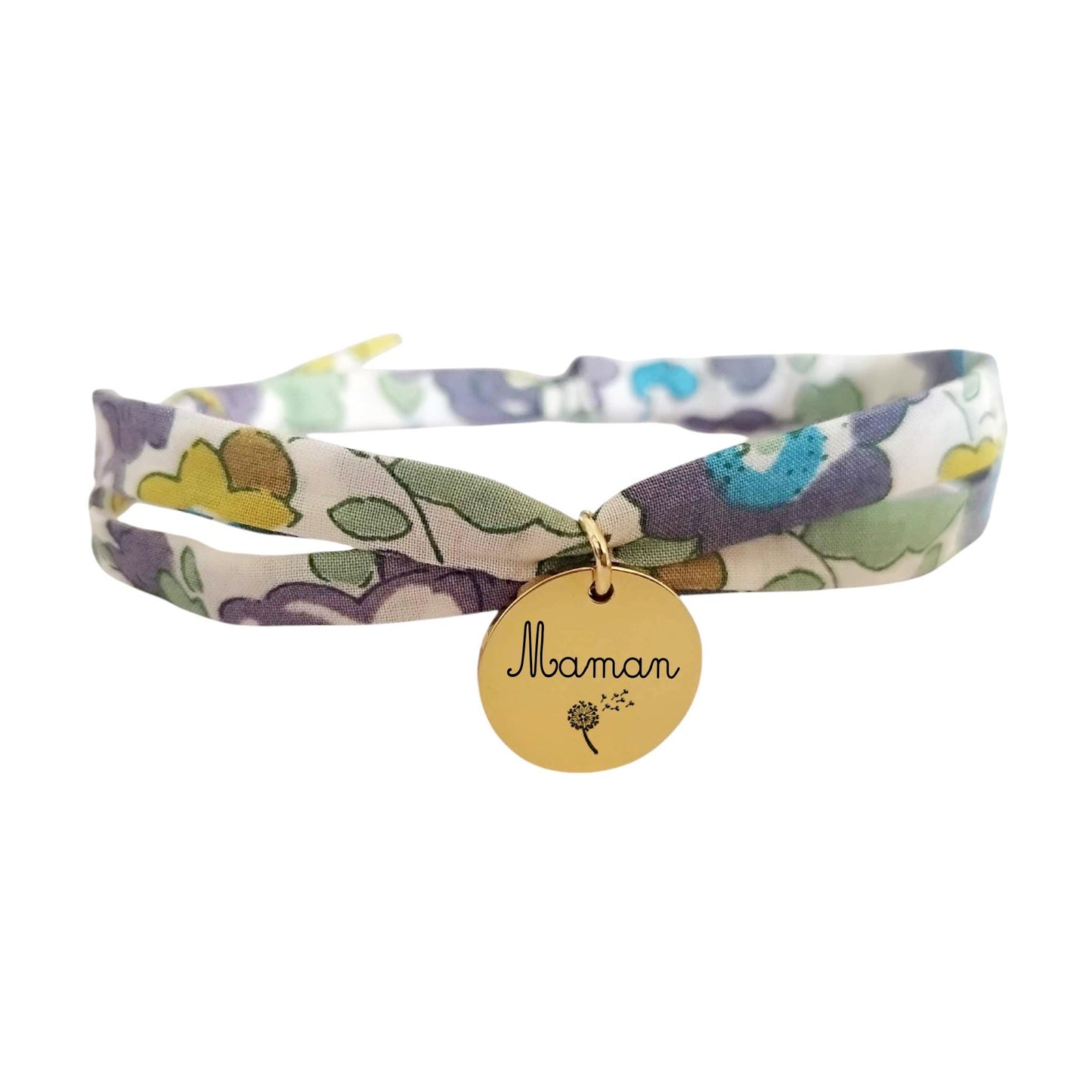 Bracelet liberty personnalisé cordon Betsy Granit violet - Nemeti Bijoux