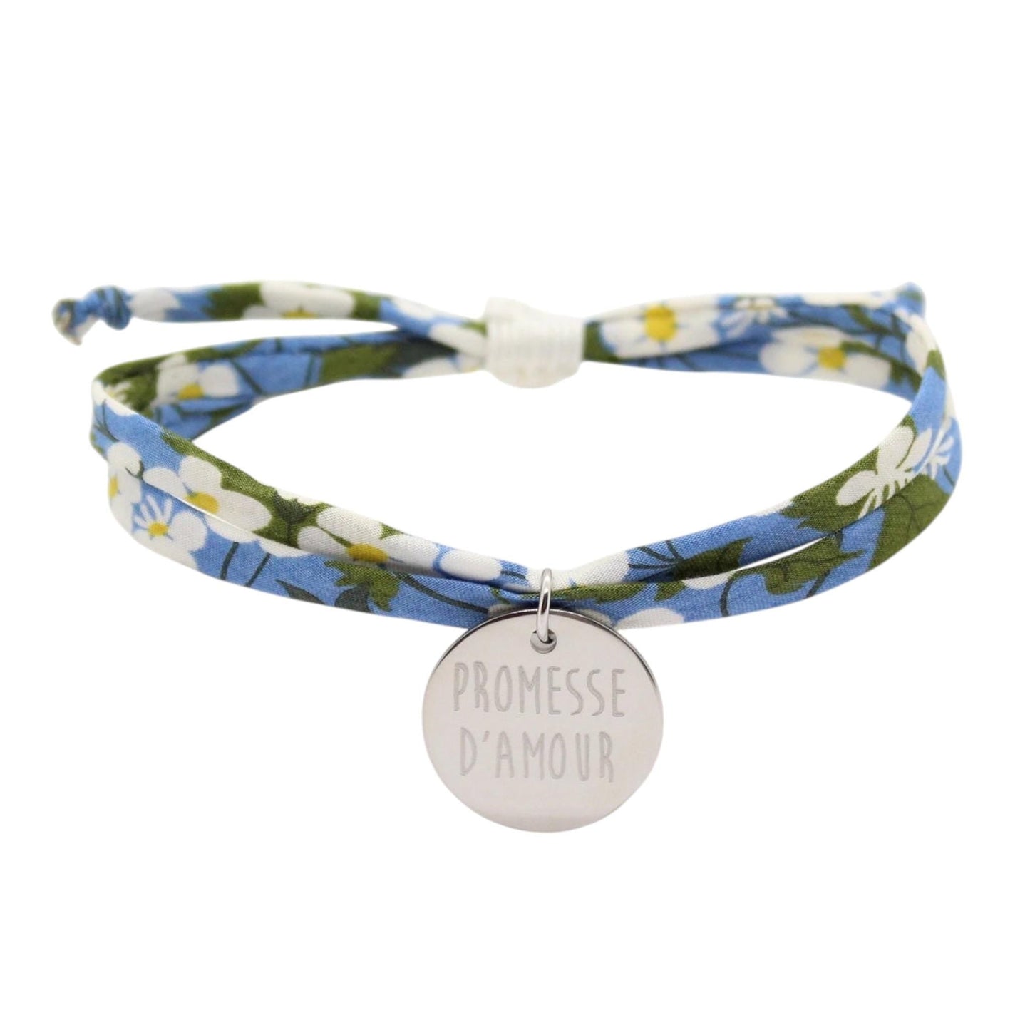 Bracelet liberty personnalisé cordon Mitsi Pervenche - Nemeti Bijoux