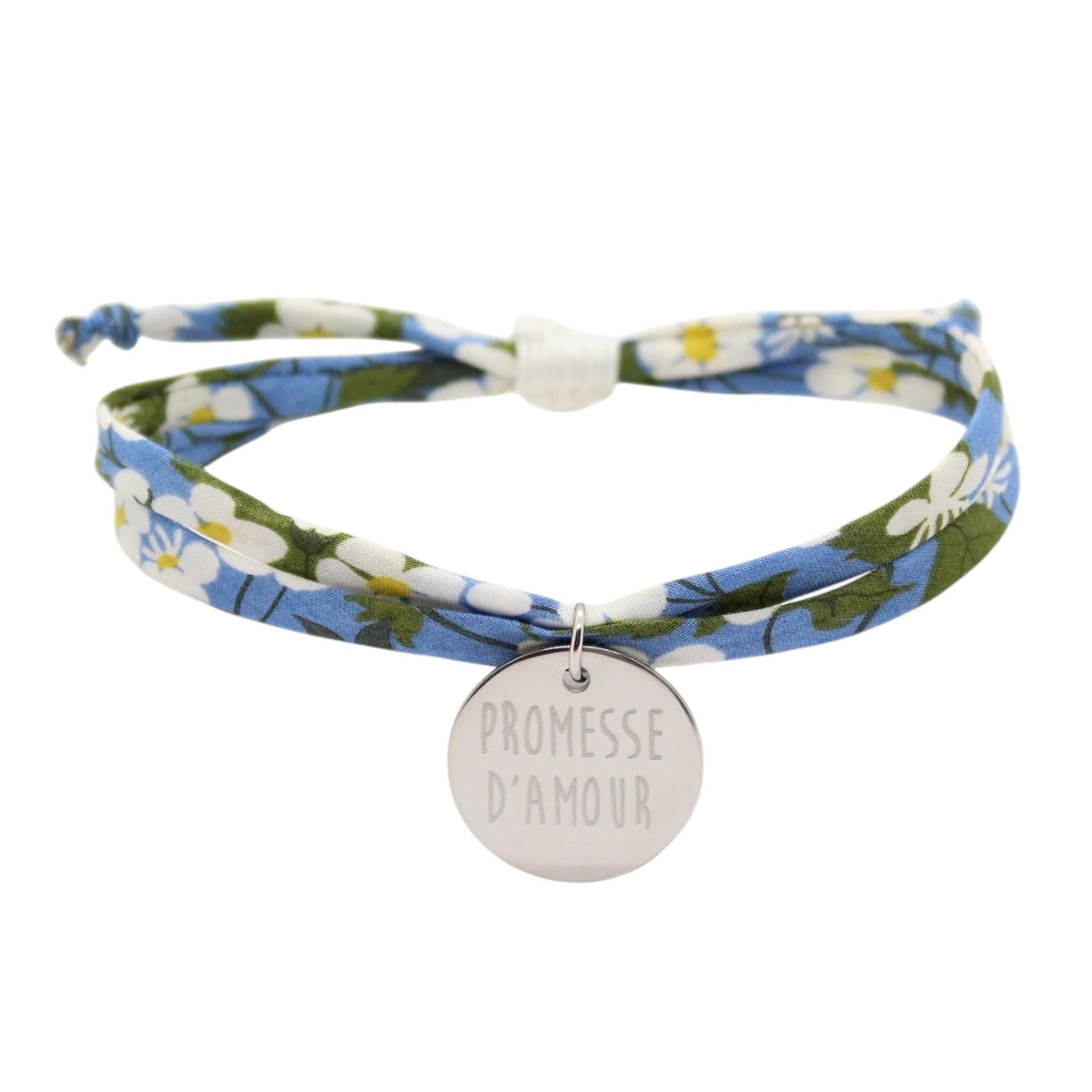 Bracelet liberty personnalisé cordon Mitsi Pervenche - Nemeti Bijoux
