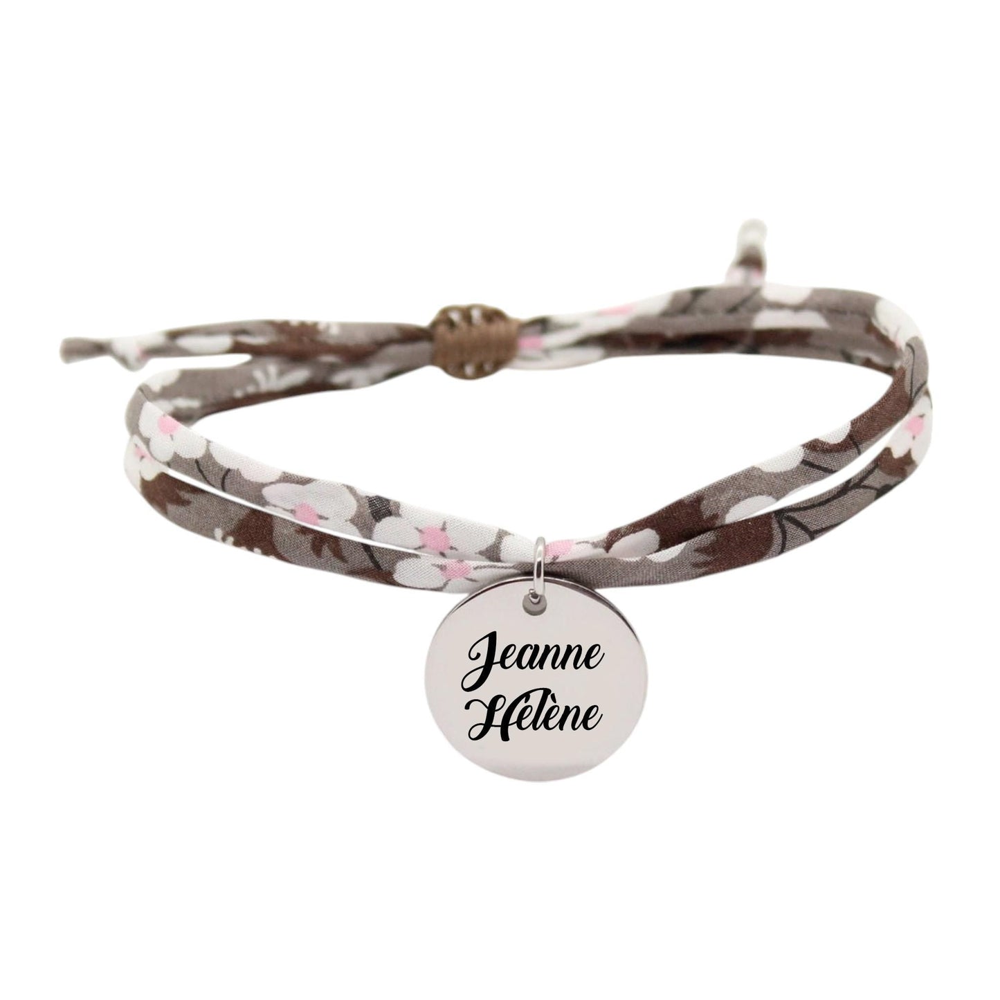 Bracelet liberty personnalisé cordon Mitsi Chocolat - Nemeti Bijoux