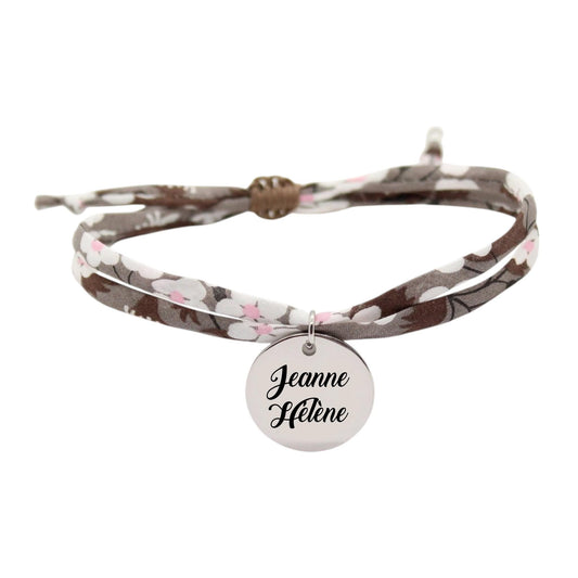 Bracelet liberty personnalisé cordon Mitsi Chocolat - Nemeti Bijoux