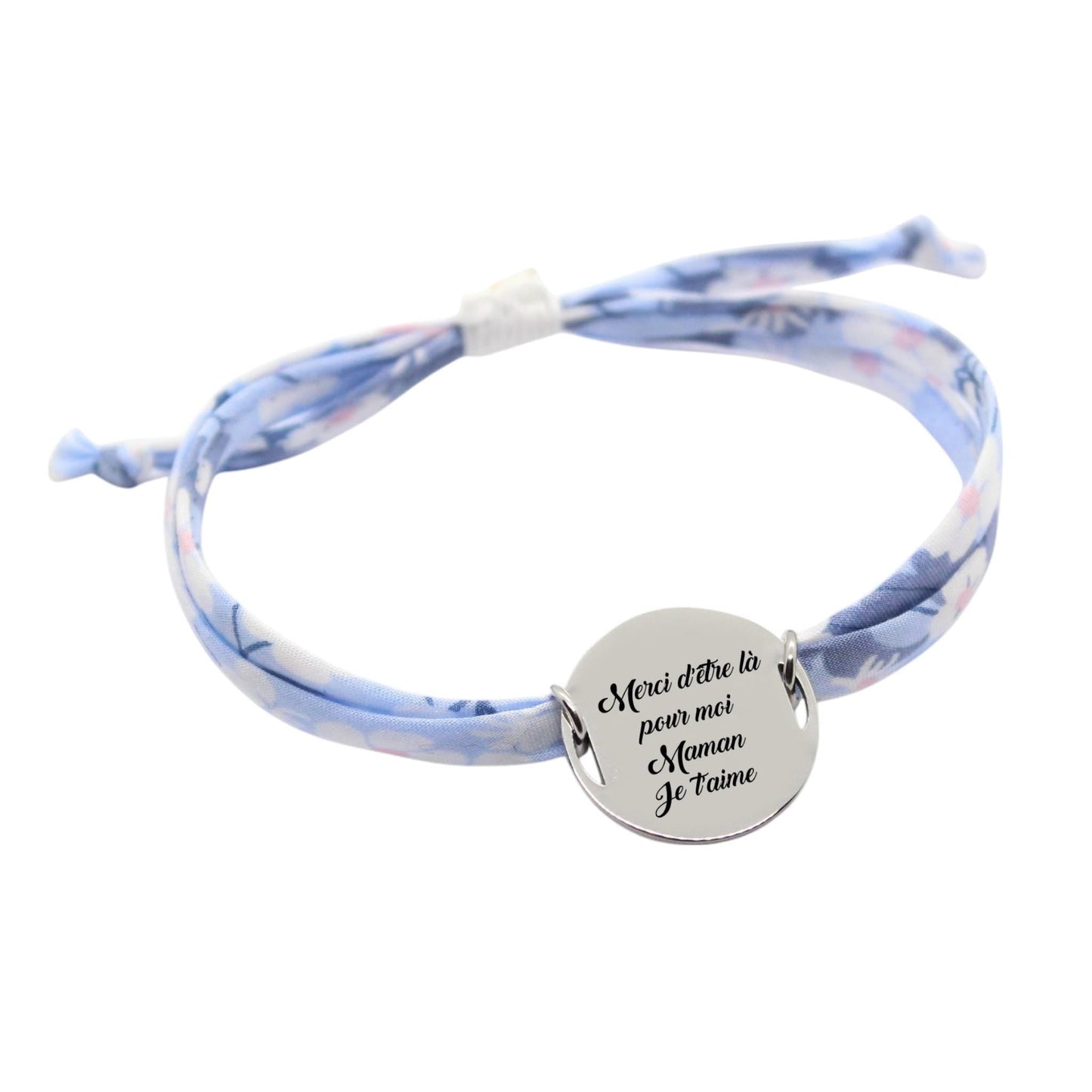 Bracelet liberty personnalisé cordon Mitsi Jacinthe Bleue - Nemeti Bijoux