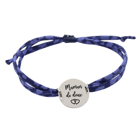 Bracelet liberty personnalisé cordon Glenjade bleu indigo - Nemeti Bijoux