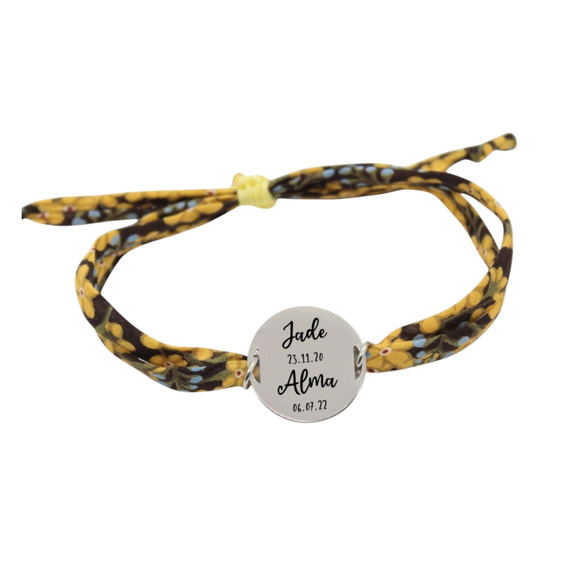 Bracelet liberty personnalisé cordon Star Anise Bouton d’or - Nemeti Bijoux