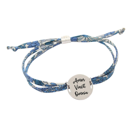 Bracelet liberty personnalisé cordon Margaret Annie Ultramarine bleu - Nemeti Bijoux