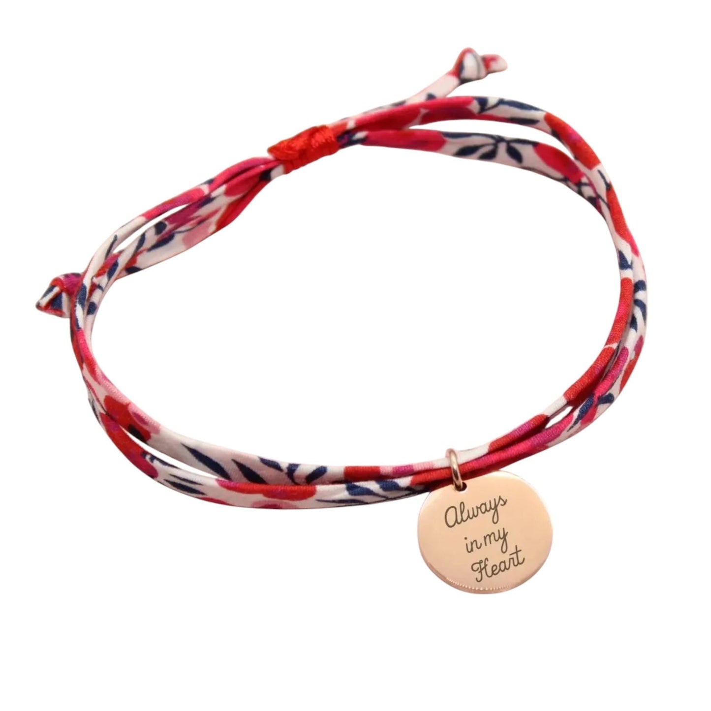 Bracelet liberty personnalisé cordon wiltshire rouge - Nemeti Bijoux