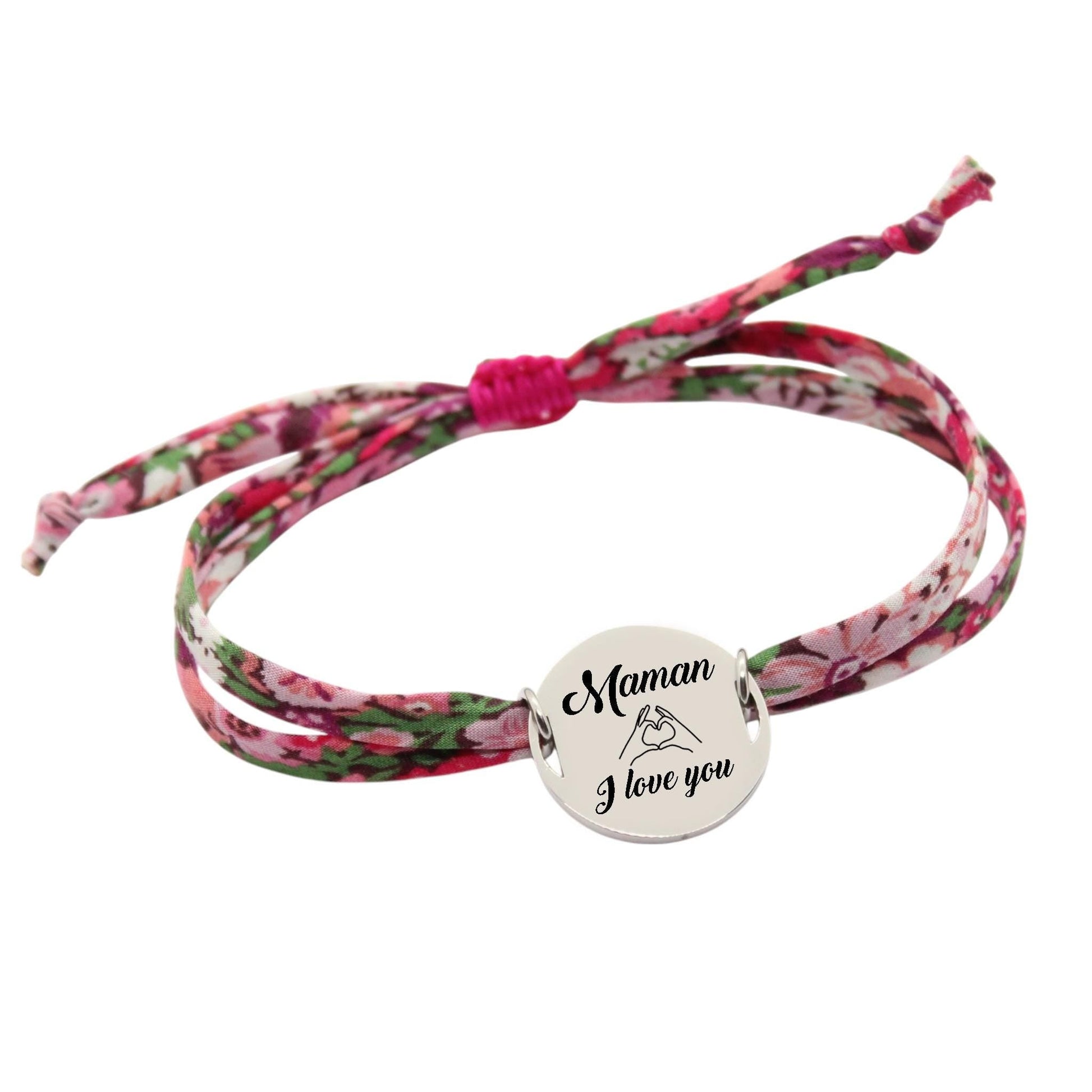 Bracelet liberty personnalisé cordon Thorpe Hill Rosy Pink - Nemeti Bijoux