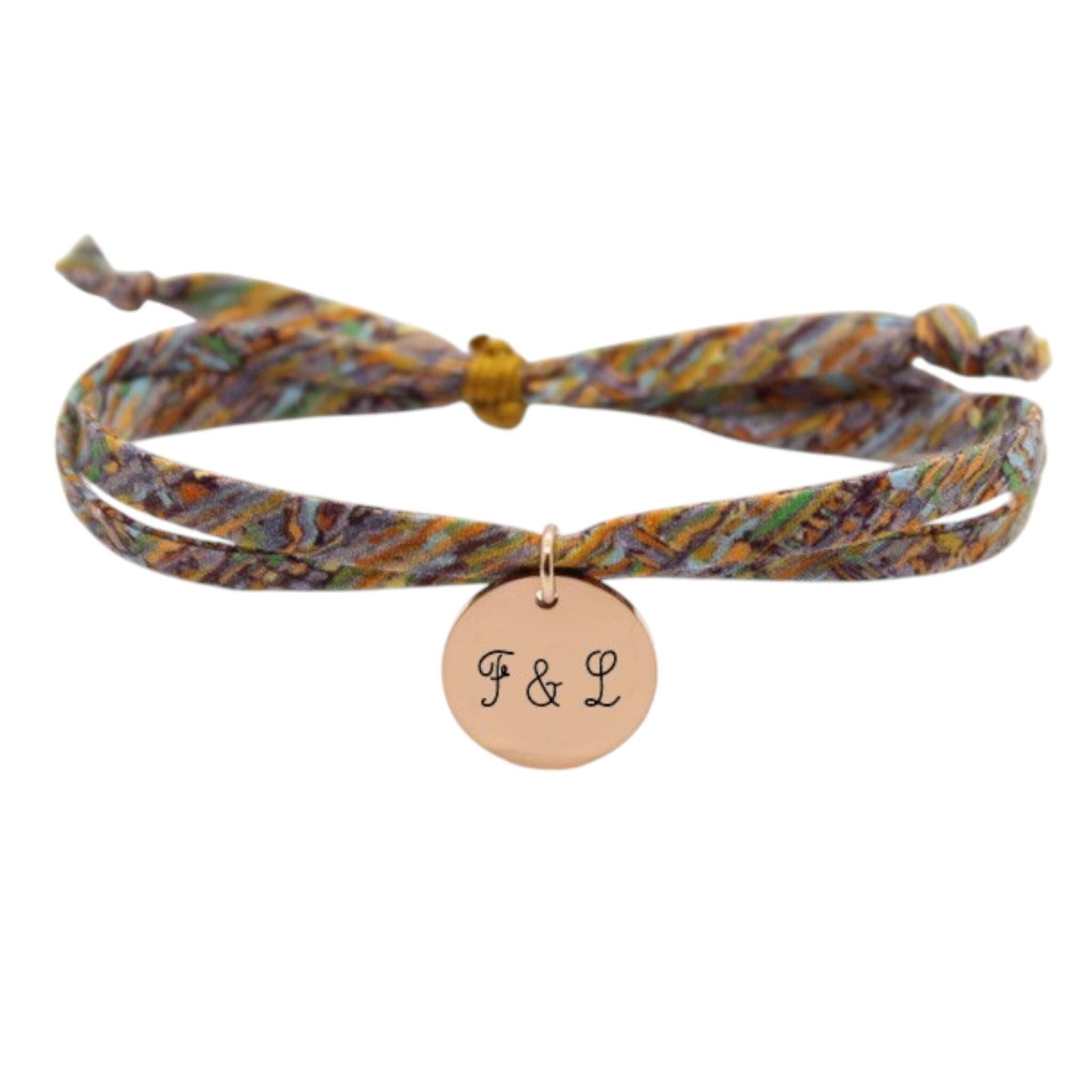 Bracelet liberty personnalisé cordon graphique - Nemeti Bijoux