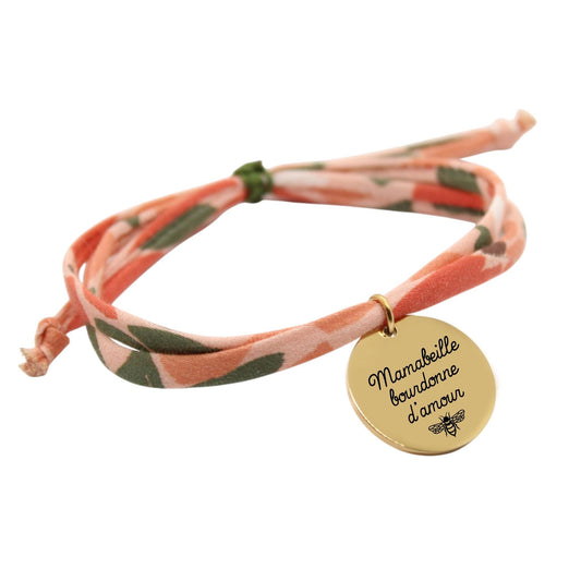 Bracelet liberty personnalisé cordon UNE Florie Canopée - Nemeti Bijoux