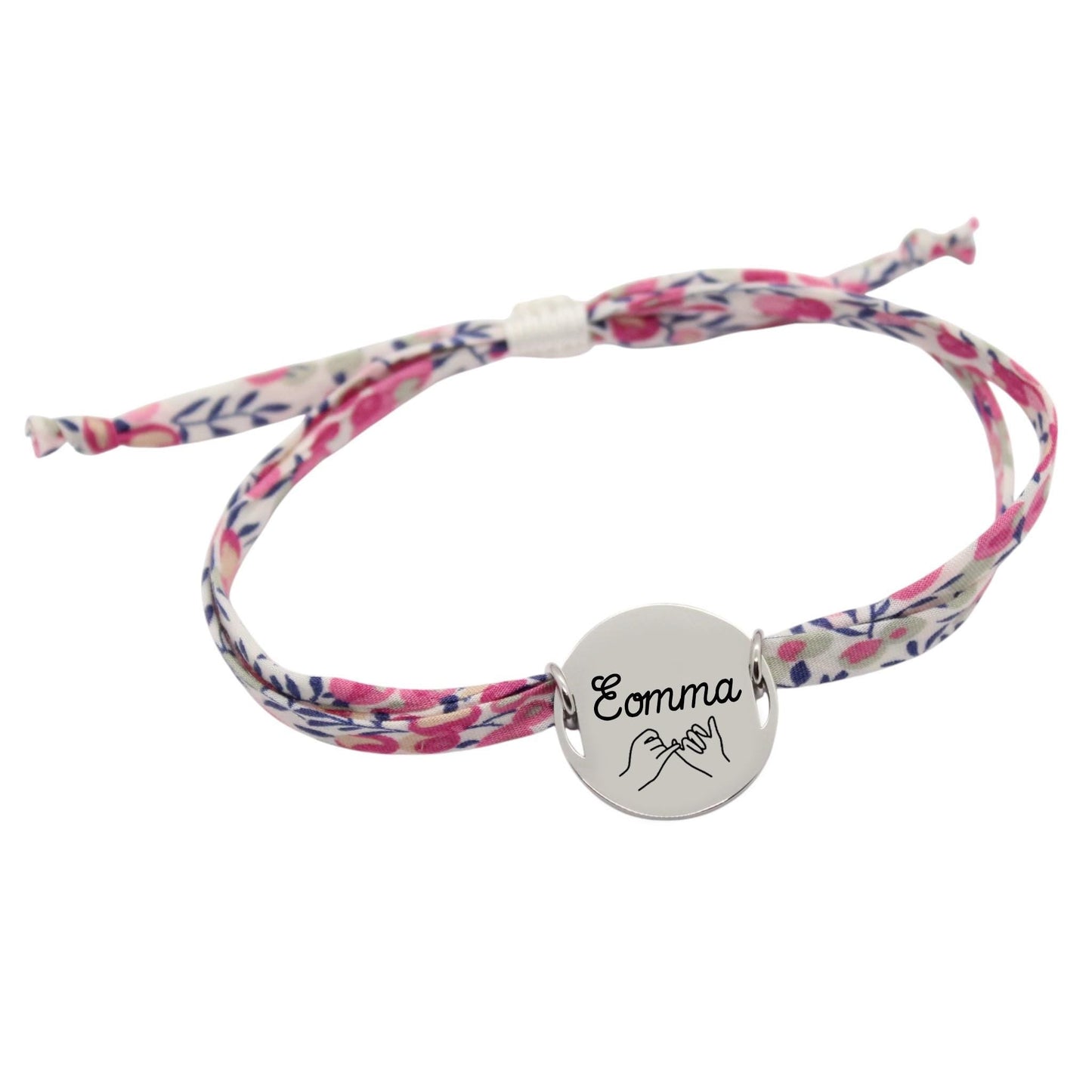 Bracelet liberty personnalisé cordon Wiltshire bud bougainvillée - Nemeti Bijoux