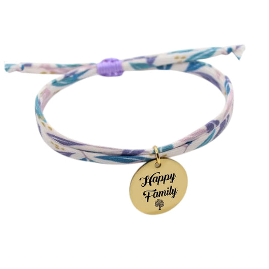 Bracelet liberty personnalisé cordon UNE Laurale Bambou - Nemeti Bijoux