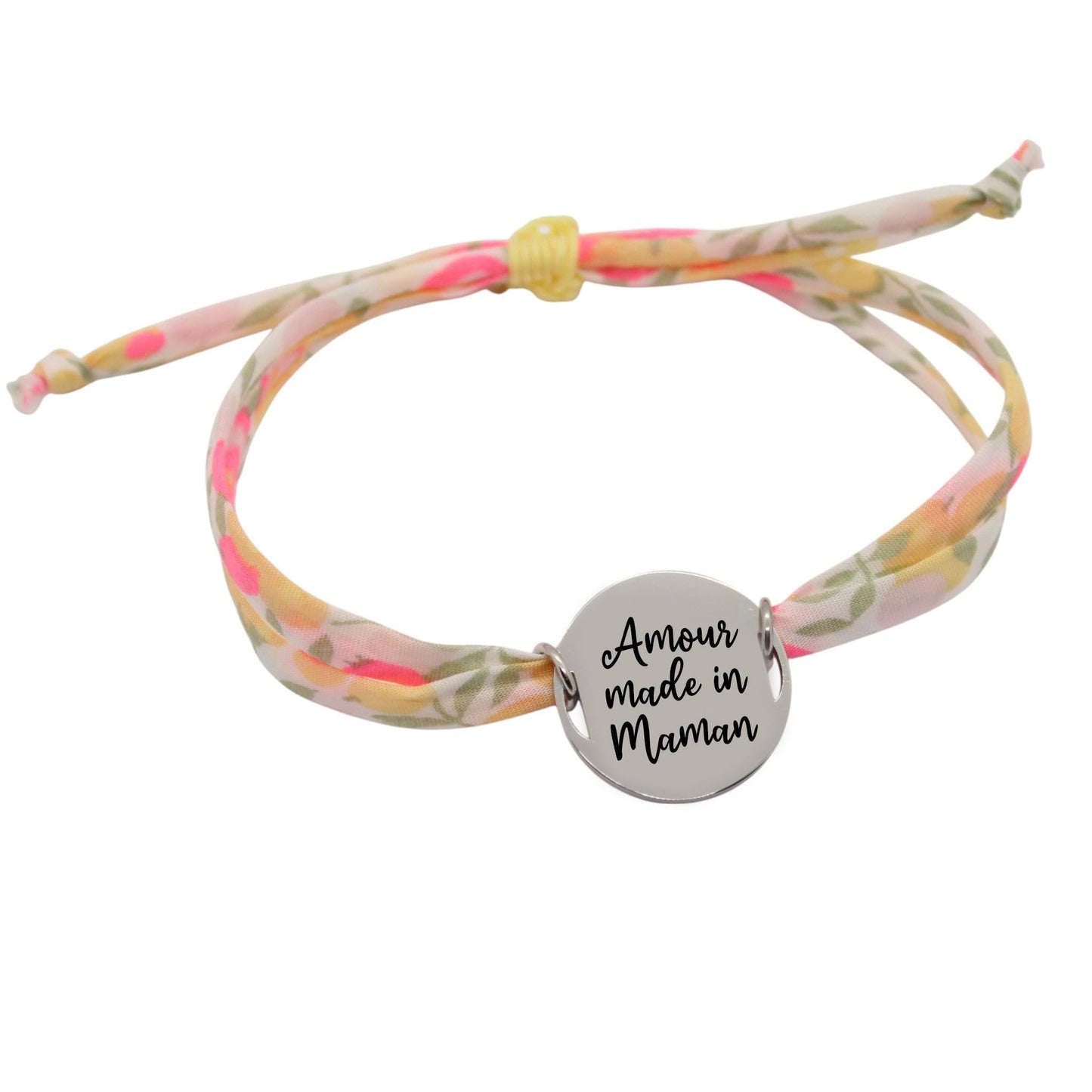 Bracelet liberty personnalisé cordon Wiltshire Lemon Curd - Nemeti Bijoux