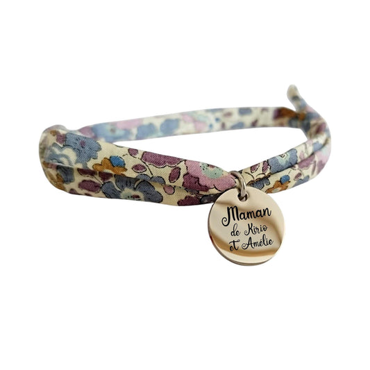 Bracelet liberty personnalisé cordon Betsy Ann figue - Nemeti Bijoux