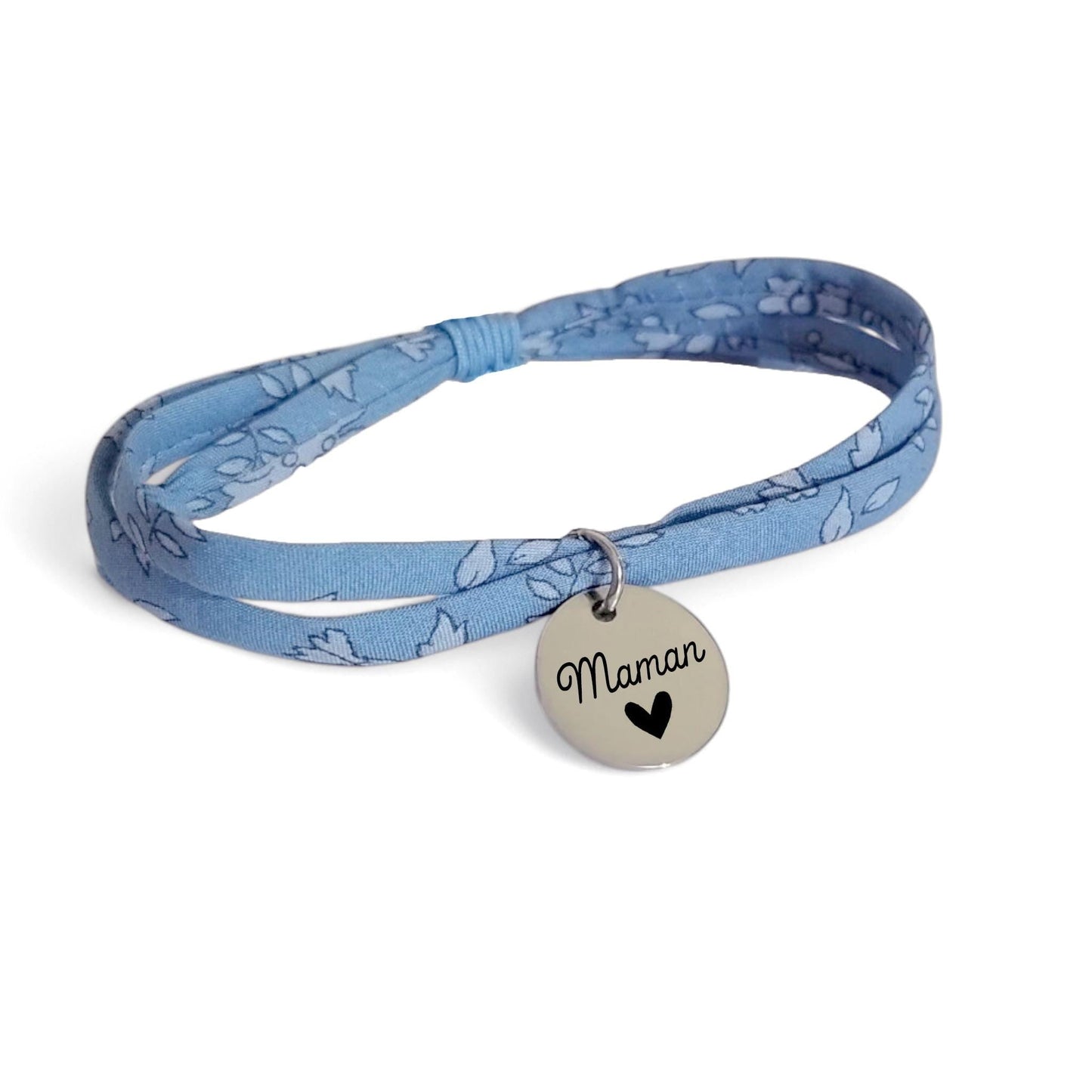 Bracelet liberty personnalisé cordon Capel bleu moyen - Nemeti Bijoux