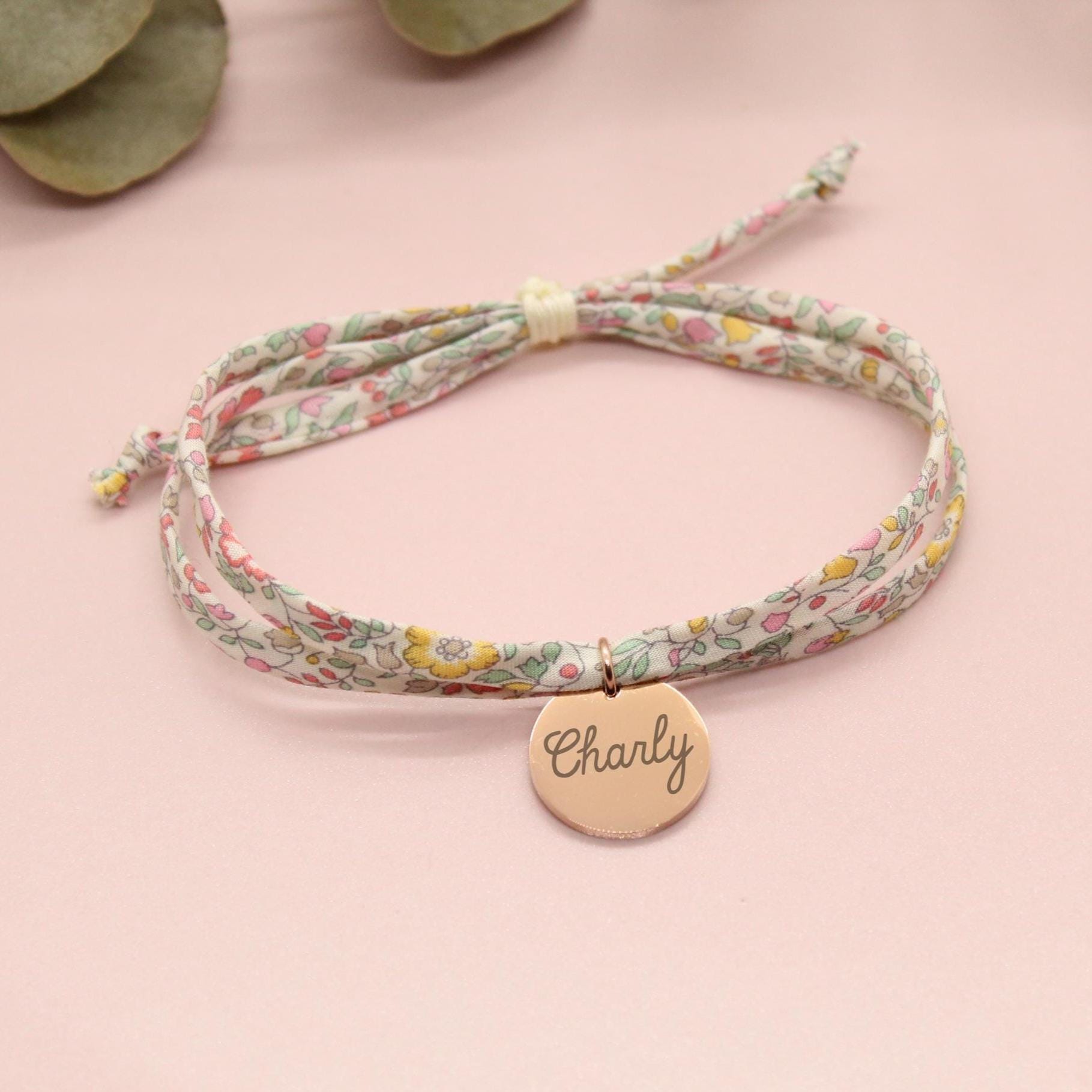 Bracelet liberty personnalisé cordon Katie and Millie Pastel - Nemeti Bijoux