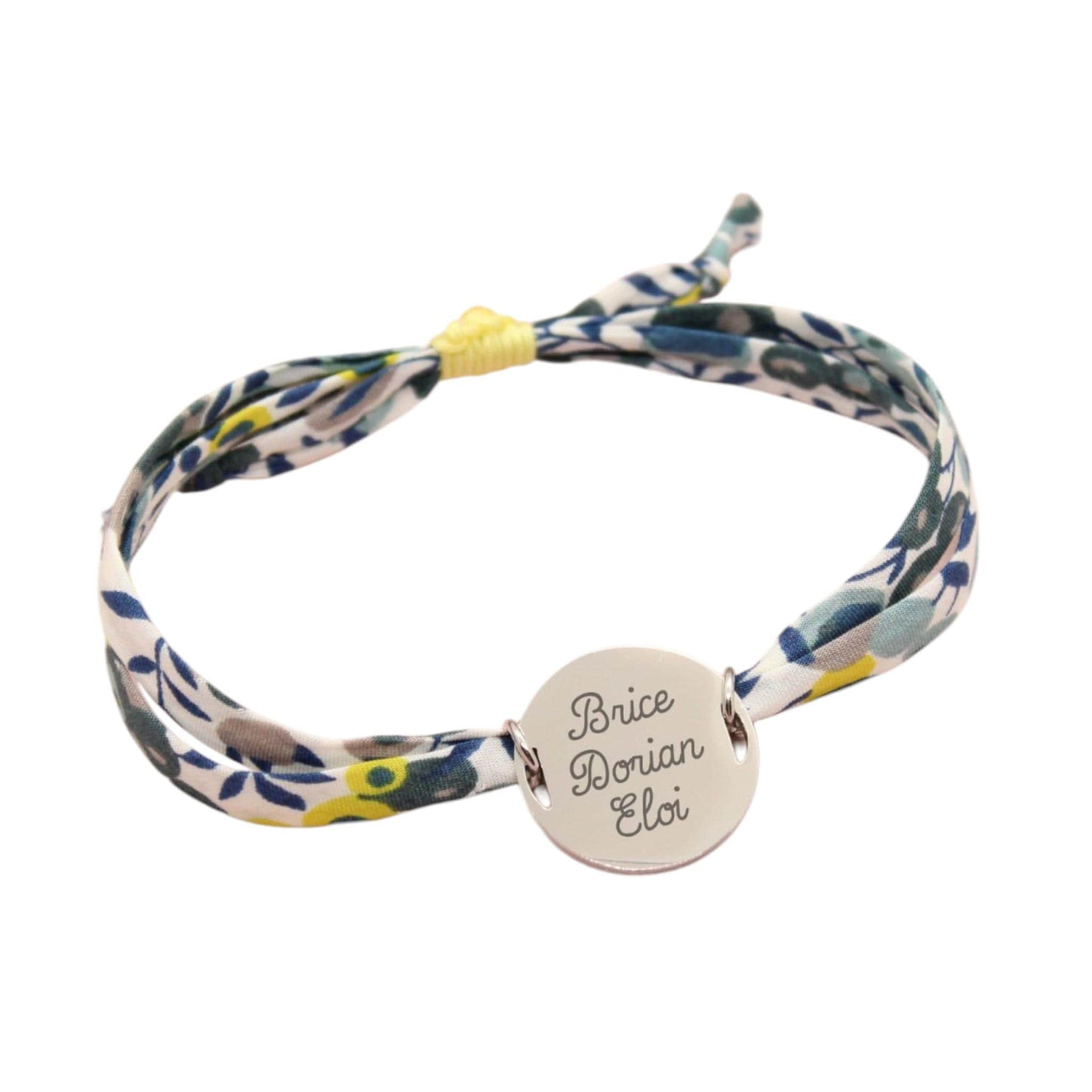 Bracelet liberty personnalisé cordon Wiltshire mimosa - Nemeti Bijoux