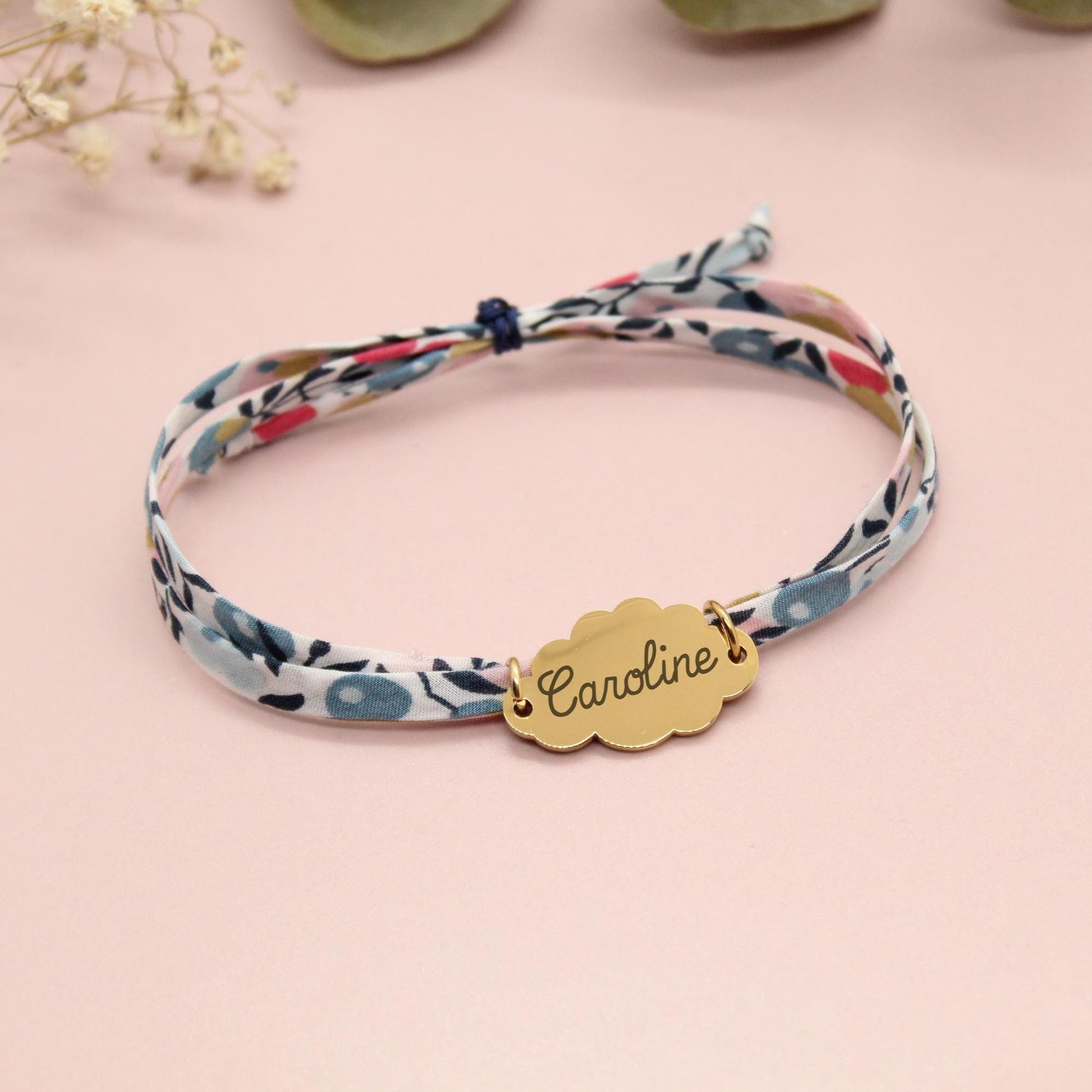 Bracelet liberty personnalisé cordon wiltshire porcelaine - Nemeti Bijoux