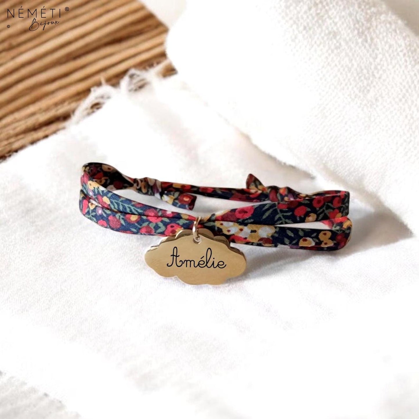 Bracelet liberty personnalisé cordon wilmslow berry A - Nemeti Bijoux