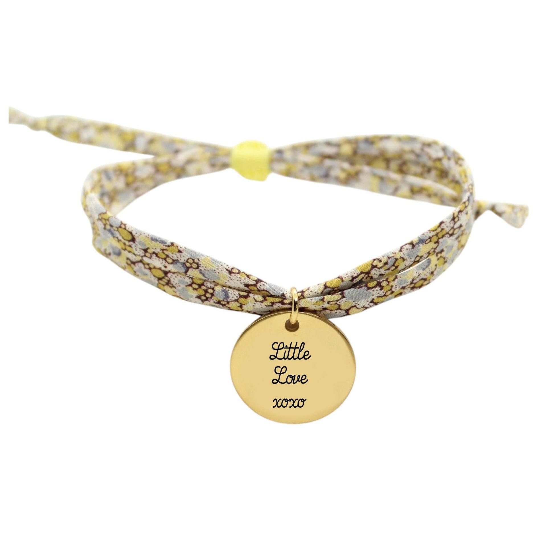 Bracelet liberty personnalisé cordon pepper sable - Nemeti Bijoux