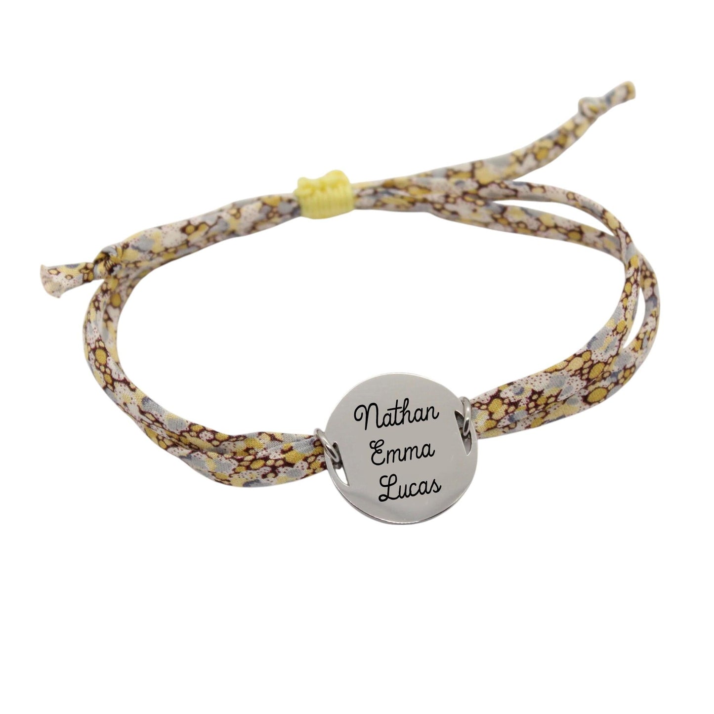 Bracelet liberty personnalisé cordon pepper sable - Nemeti Bijoux