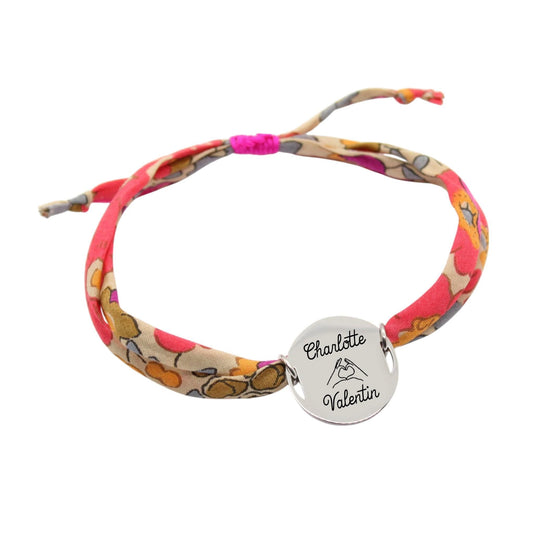 Bracelet liberty personnalisé cordon Betsy Fluo Thé - Nemeti Bijoux