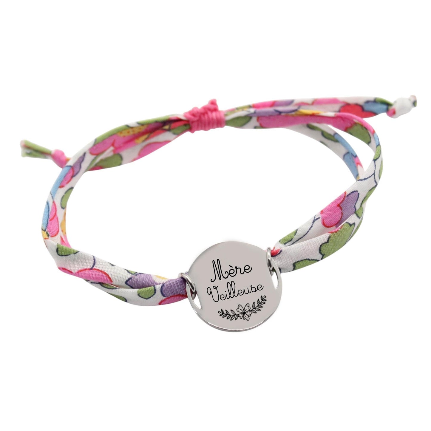 Bracelet liberty personnalisé cordon Betsy Fuchsia - Nemeti Bijoux