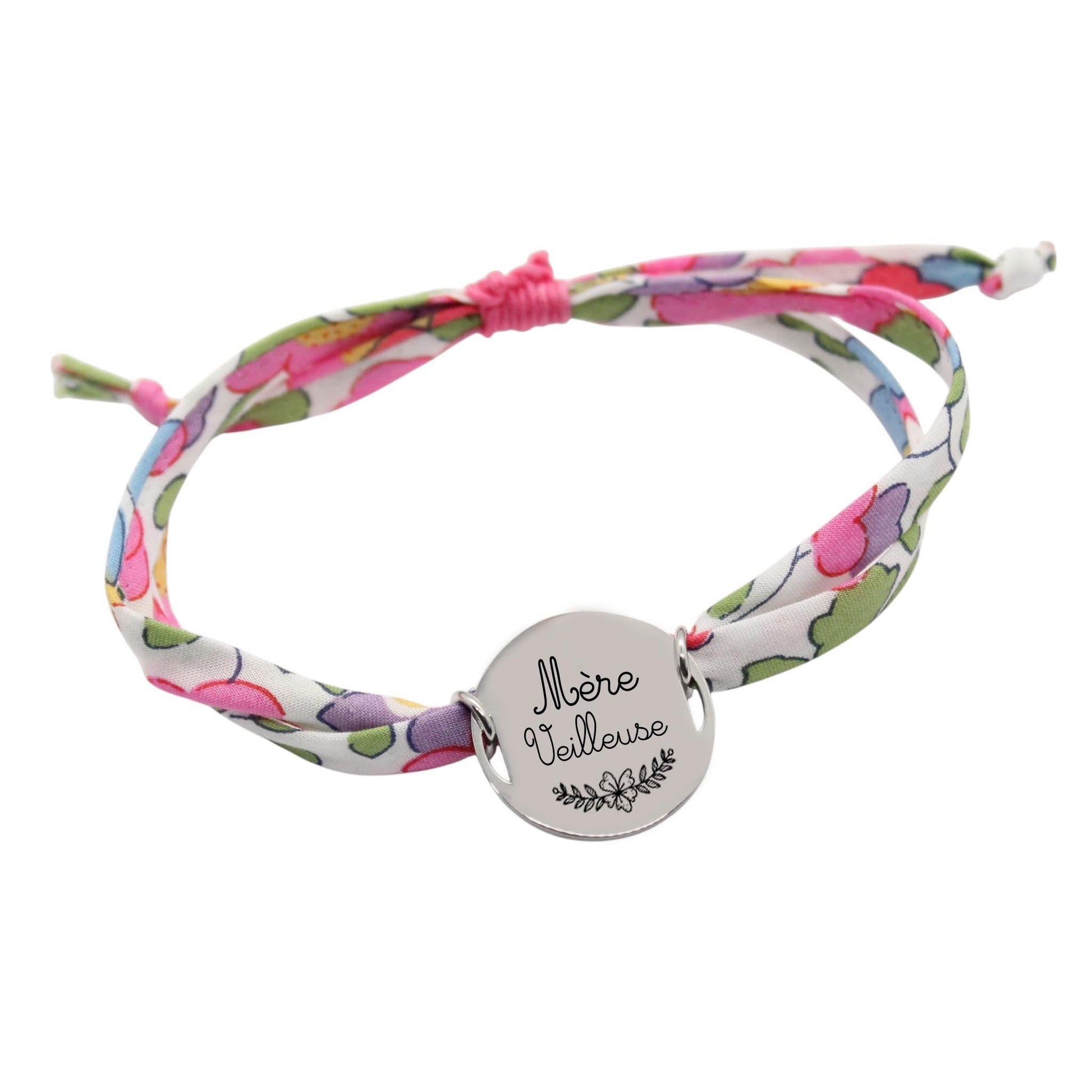 Bracelet liberty personnalisé cordon Betsy Fuchsia - Nemeti Bijoux